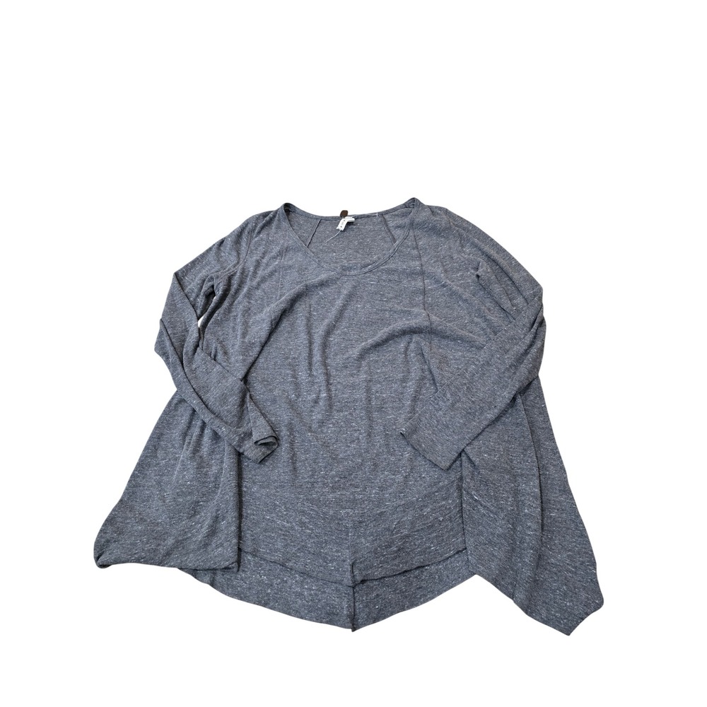 We The Free People Gray Long Sleeve Top‎ Tunic V Neck Casual Womens Size Small